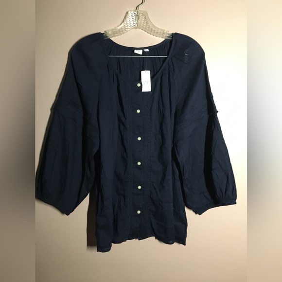 GAP Relaxed Button-Front Lace Top - NWT - Picture 1 of 7